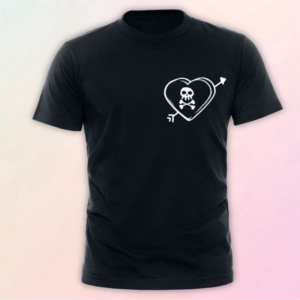 Anti-Valentine’s Day, Skull Heart Tee, Unisex, Size 6-18